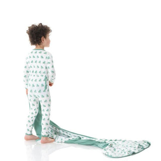 Boy's Print Bamboo Coverall with Zipper - Natural Frog Prince KicKee Pants