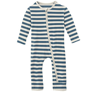 Boy's Print Bamboo Coverall with Zipper - Nautical Stripe Baby & Toddler Sleepwear