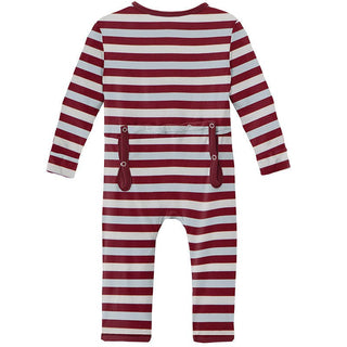 Boy's Print Bamboo Coverall with Zipper - Playground Stripe Baby & Toddler Sleepwear