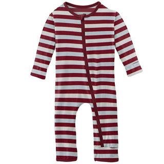 Boy's Print Bamboo Coverall with Zipper - Playground Stripe Baby & Toddler Sleepwear