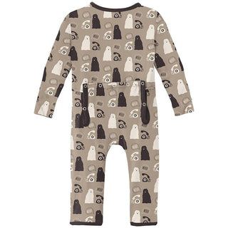 Boy's Print Bamboo Coverall with Zipper - Popsicle Stick Telephone and Dog Baby & Toddler Sleepwear