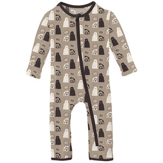 Boy's Print Bamboo Coverall with Zipper - Popsicle Stick Telephone and Dog Baby & Toddler Sleepwear