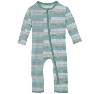 Boy's Print Bamboo Coverall with Zipper - Shiplap Baby & Toddler Sleepwear