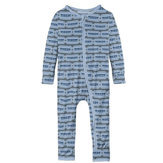 Boy's Print Bamboo Coverall with Zipper - Slate Game Tickets Baby & Toddler Sleepwear