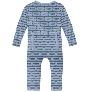 Boy's Print Bamboo Coverall with Zipper - Slate Game Tickets Baby & Toddler Sleepwear