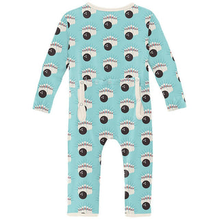 Boy's Print Bamboo Coverall with Zipper - Summer Sky Bowling Baby & Toddler Sleepwear