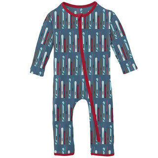 KicKee Pants Boys Print Coverall with Zipper - Twilight Skis