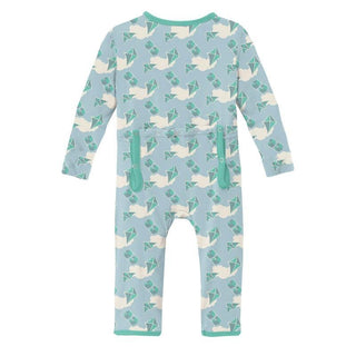 Boy's Print Bamboo Coverall with Zipper - Windy Day Kites Baby & Toddler Sleepwear