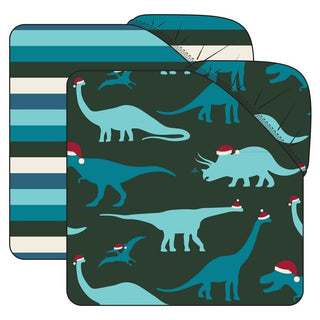 Boy's Print Bamboo Crib Sheet (Set of 2), Santa Dinos & Ice Multi Stripe - One Size Bed Sheets