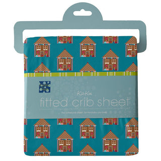 Boy's Print Bamboo Fitted Crib Sheet, Bay Gingerbread - One Size Bed Sheets