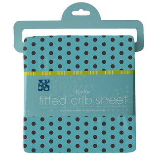 KicKee Pants Boys Print Fitted Crib Sheet, Glacier Polka Dots - One Size