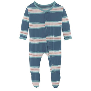 Boy's Print Bamboo Footie with Snaps - Abstract Prismatic Spring Baby & Toddler Sleepwear