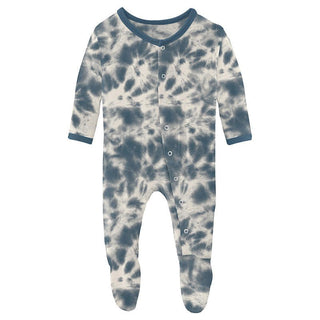 KicKee Pants Boy's Print Footie with Snaps - Deep Sea Tie Dye