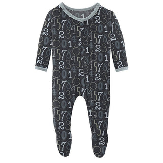 Boy's Print Bamboo Footie with Snaps - Deep Space Math Baby & Toddler Sleepwear