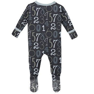 Boy's Print Bamboo Footie with Snaps - Deep Space Math Baby & Toddler Sleepwear