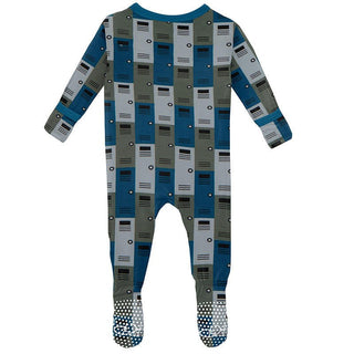 Boy's Print Bamboo Footie with Snaps - Locker Room Baby & Toddler Sleepwear