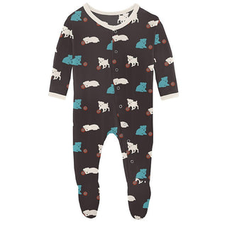 Boy's Print Bamboo Footie with Snaps - Midnight Puppy (15ANV) Baby & Toddler Sleepwear