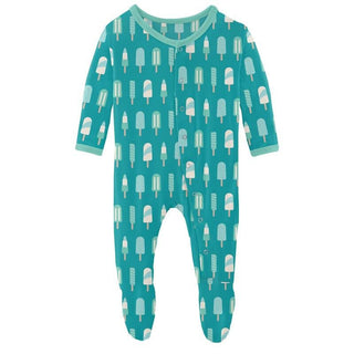 Boy's Print Bamboo Footie with Snaps - Neptune Popsicles Baby & Toddler Sleepwear