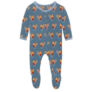 Boy's Print Bamboo Footie with Snaps - Parisian Rooster (15ANV) Baby & Toddler Sleepwear