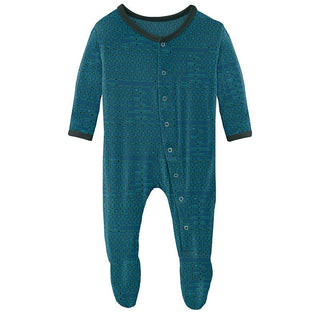 Boy's Print Bamboo Footie with Snaps - Pine Keyboards Baby & Toddler Sleepwear