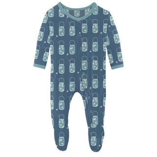 Boy's Print Bamboo Footie with Snaps - Twilight Fireflies Baby & Toddler Sleepwear