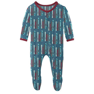 Boy's Print Bamboo Footie with Snaps - Twilight Skis Baby & Toddler Sleepwear