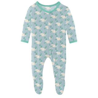 Boy's Print Bamboo Footie with Snaps - Windy Day Kites Baby & Toddler Sleepwear