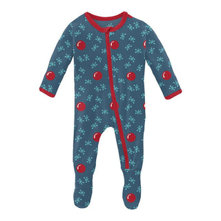 KicKee Pants Boy's Print Footie with Zipper - Deep Sea Jacks