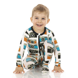 KicKee Pants Boys Print Footie with Zipper - Moms Camera