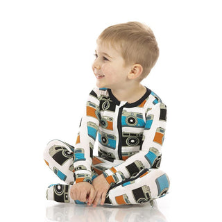 KicKee Pants Boys Print Footie with Zipper - Moms Camera