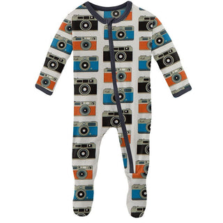 KicKee Pants Boys Print Footie with Zipper - Moms Camera