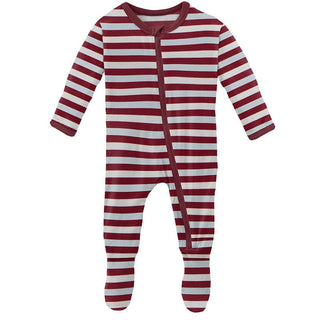 Boy's Print Bamboo Footie with Zipper - Playground Stripe Baby & Toddler Sleepwear