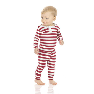 KicKee Pants Boys Print Long Sleeve Henley Pajama Set - Playground Stripe