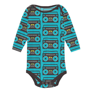 KicKee Pants Boy's Print Long Sleeve One Piece - Confetti Boombox