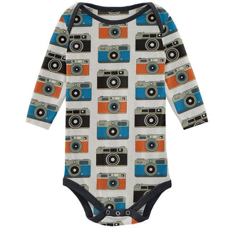 Boy's Print Bamboo Long Sleeve One Piece - Mom's Camera Baby One-Pieces