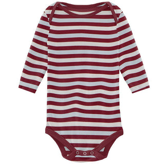 Boy's Print Bamboo Long Sleeve One Piece - Playground Stripe KicKee Pants