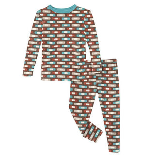 Boy's Print Bamboo Long Sleeve Pajama Set - Cocoa Boo Boos Baby & Toddler Sleepwear