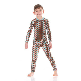 Boy's Print Bamboo Long Sleeve Pajama Set - Cocoa Boo Boos Baby & Toddler Sleepwear