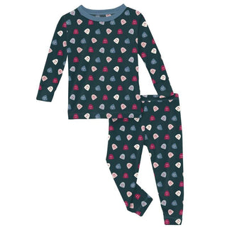 Boy's Print Bamboo Long Sleeve Pajama Set - Pine Happy Gumdrops Baby & Toddler Sleepwear