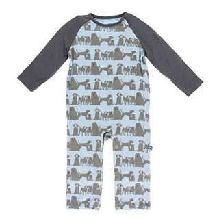 KicKee Pants Boy's Print Long Sleeve Raglan Romper - London Dogs