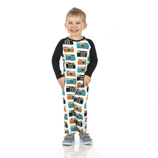 KicKee Pants Boys Print Long Sleeve Raglan Romper - Moms Camera