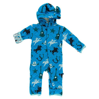 Boy's Print Quilted Hoodie Coverall with Sherpa-Lined Hood - Amazon Cowboy & Jade Garden Tools Baby & Toddler Sleepwear