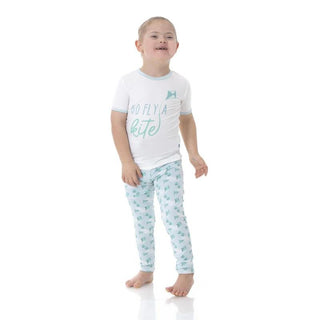 Boy's Print Bamboo Short Sleeve Graphic Tee Pajama Set - Windy Day Kites Baby & Toddler Sleepwear