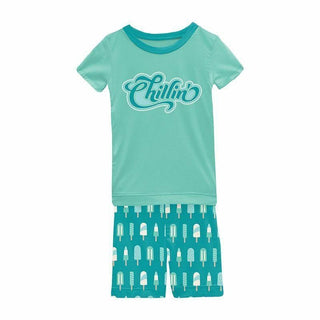 KicKee Pants Boys Print Short Sleeve Graphic Tee Pajama Set with Shorts - Neptune Popsicles | Stylish Sleepies offer designs that make bedtime beautiful.