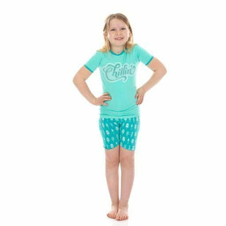 Boy's Print Bamboo Short Sleeve Graphic Tee Pajama Set with Shorts - Neptune Popsicles Baby & Toddler Sleepwear