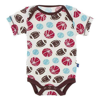 KicKee Pants Boy's Print Short Sleeve One Piece - Natural Sports