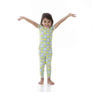 Boy's Print Bamboo Short Sleeve Pajama Set - Jade Peep Peeps Baby & Toddler Sleepwear