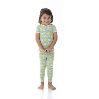 KicKee Pants Boys Print Short Sleeve Pajama Set - Jade Peep Peeps