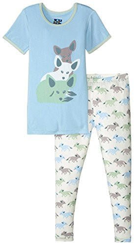 Boy's Print Bamboo Short Sleeve Pajama Set - Natural Desert Fox Baby & Toddler Sleepwear