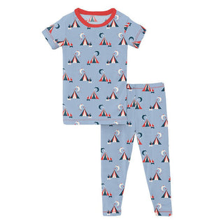 Boy's Print Bamboo Short Sleeve Pajama Set - Pond Tents Baby & Toddler Sleepwear